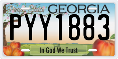 GA license plate PYY1883