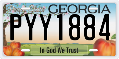 GA license plate PYY1884