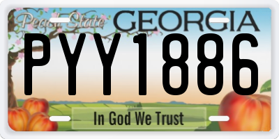GA license plate PYY1886