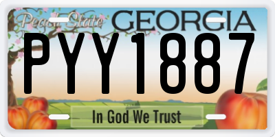 GA license plate PYY1887