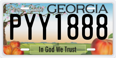 GA license plate PYY1888