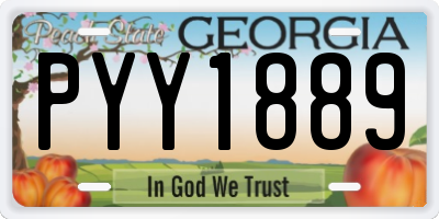 GA license plate PYY1889