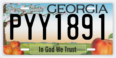 GA license plate PYY1891