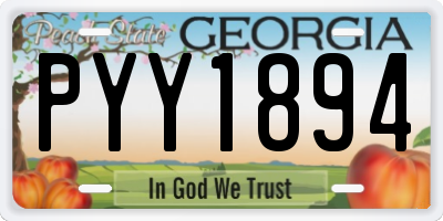 GA license plate PYY1894