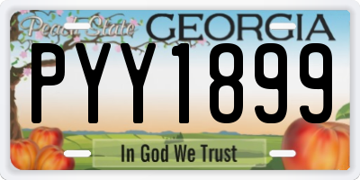 GA license plate PYY1899