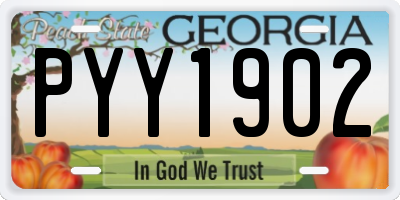 GA license plate PYY1902