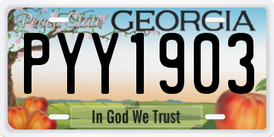 GA license plate PYY1903