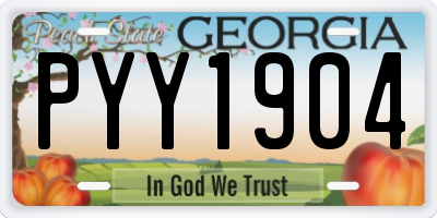 GA license plate PYY1904