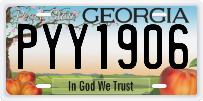 GA license plate PYY1906