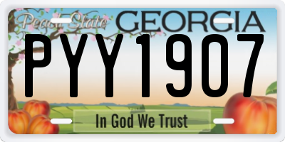 GA license plate PYY1907