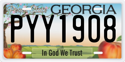 GA license plate PYY1908