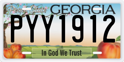 GA license plate PYY1912