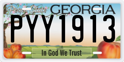 GA license plate PYY1913