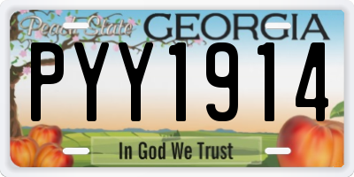 GA license plate PYY1914