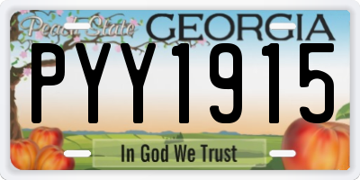 GA license plate PYY1915