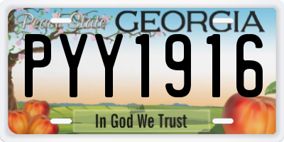 GA license plate PYY1916