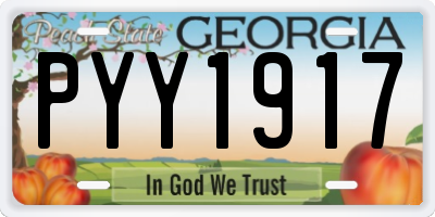 GA license plate PYY1917