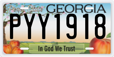 GA license plate PYY1918