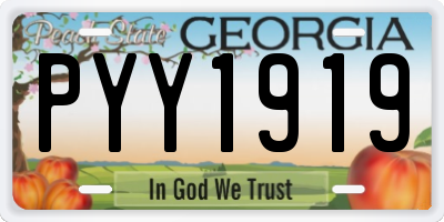 GA license plate PYY1919