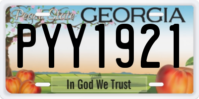 GA license plate PYY1921