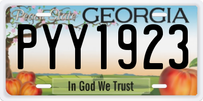 GA license plate PYY1923
