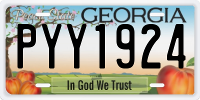 GA license plate PYY1924