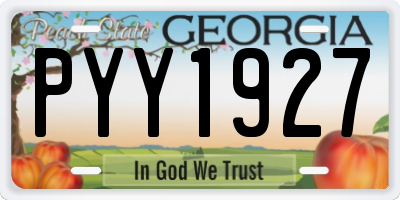 GA license plate PYY1927