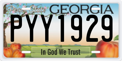 GA license plate PYY1929