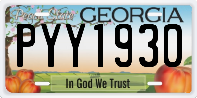 GA license plate PYY1930
