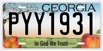 GA license plate PYY1931
