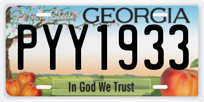 GA license plate PYY1933