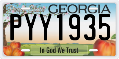 GA license plate PYY1935