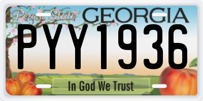 GA license plate PYY1936
