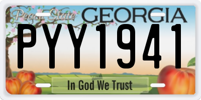 GA license plate PYY1941