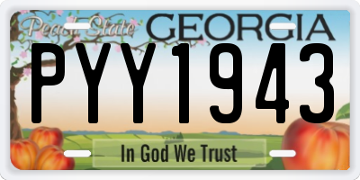 GA license plate PYY1943