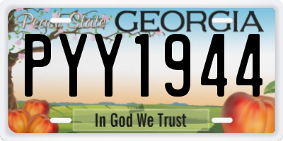 GA license plate PYY1944
