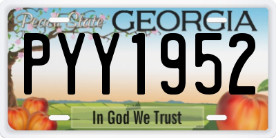 GA license plate PYY1952