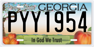 GA license plate PYY1954