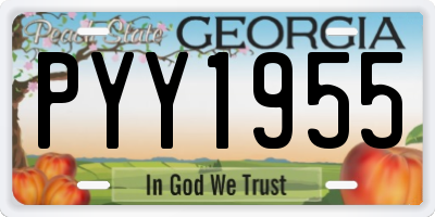 GA license plate PYY1955