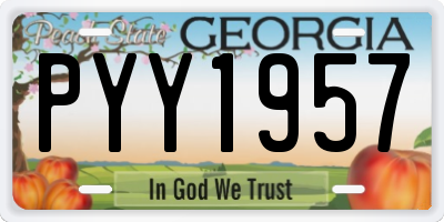 GA license plate PYY1957
