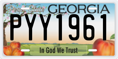 GA license plate PYY1961