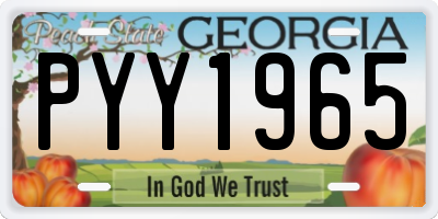 GA license plate PYY1965