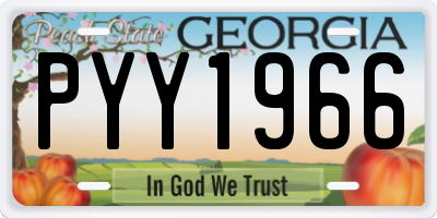 GA license plate PYY1966