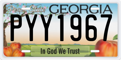 GA license plate PYY1967