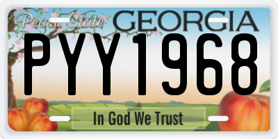 GA license plate PYY1968