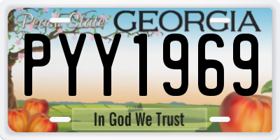 GA license plate PYY1969