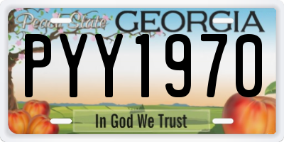 GA license plate PYY1970