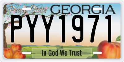 GA license plate PYY1971