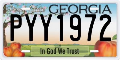 GA license plate PYY1972