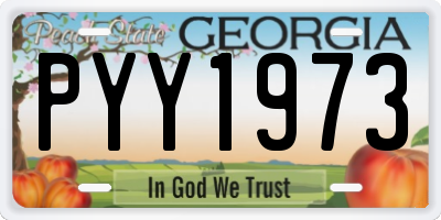 GA license plate PYY1973